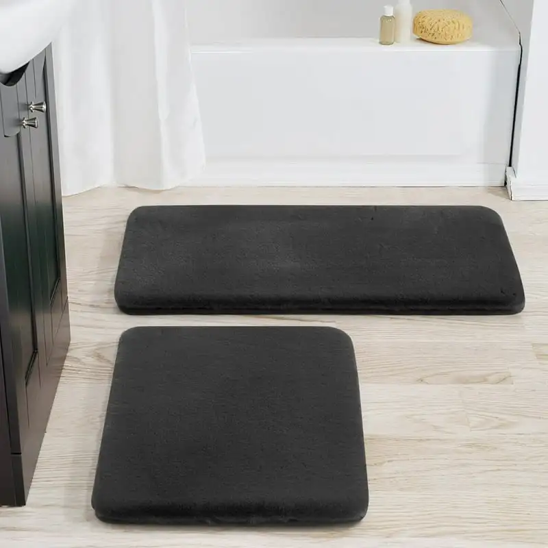 

Piece Gray Faux Rabbit Faux Fur Bath Rug Set, 17 Diatomite bath mat Keep off rug Keroppi Strawberry room decor Tapis Mouse pad C
