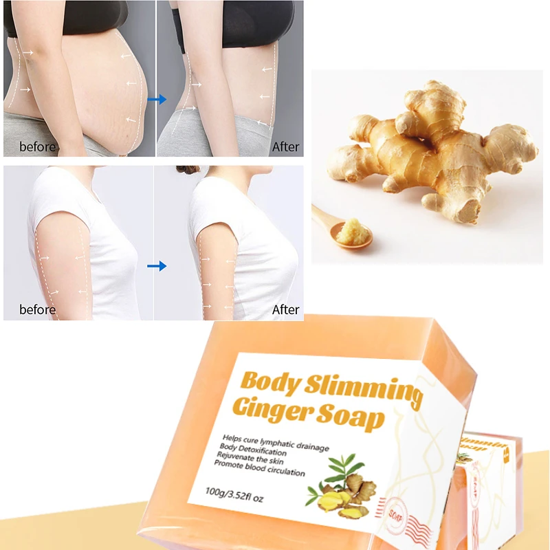 

Мыло для похудения от имбиря, детоксикации для похудения, антиоксидантное омолаживающее осветляющее мыло для черной кожи, Отбеливающее мыл...