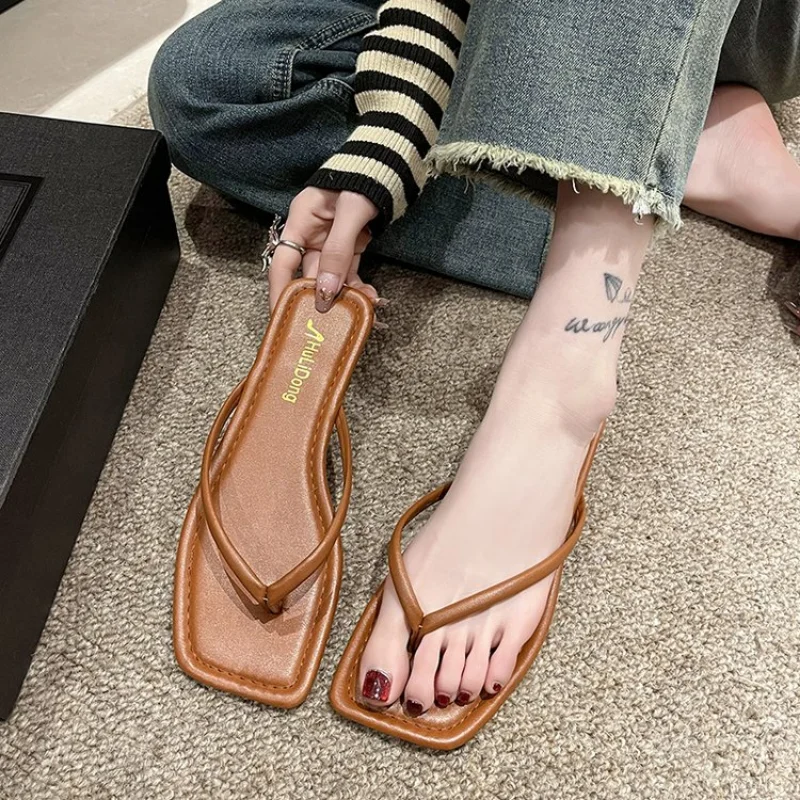 

Ladies Shoes 2023 Hot Sale Basic Flip Flops Women's Slippers Simple Casual Slippers Women Solid Color Flat with Shoes Female