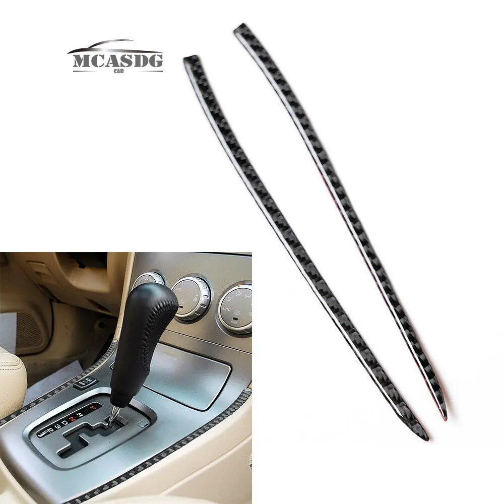 

2x Carbon Fiber Gear Shift Side Border Sticker Trim For Subaru Forester 2005-08