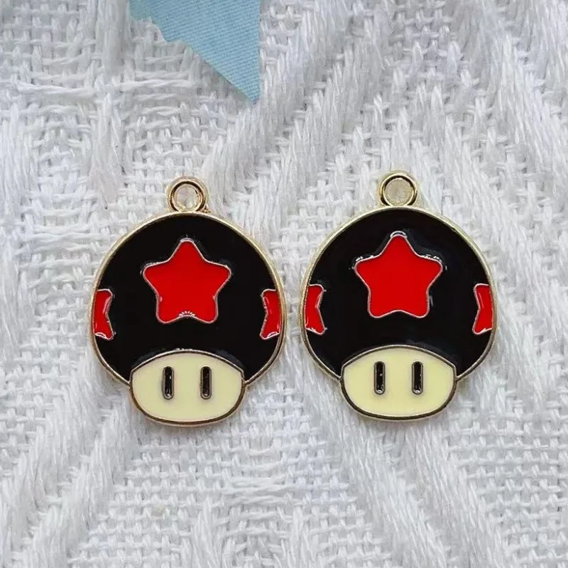 10pcs Alloy Charm Cartoon Anime Character mushroom  Earrings Pendant DIY Handmade Jewelry Accessories Key Chain Enamell Charms