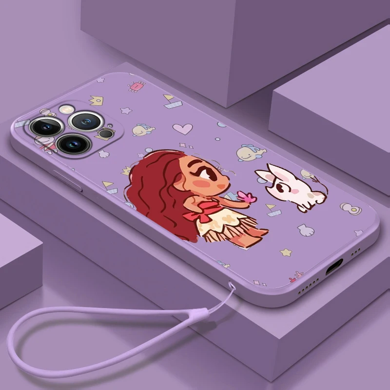 

Princess Anime Lovely For Apple iPhone 14 13 12 Mini 11 Pro XS MAX XR X 8 7 6S SE Plus Liquid Rope Soft Phone Case Coque Capa