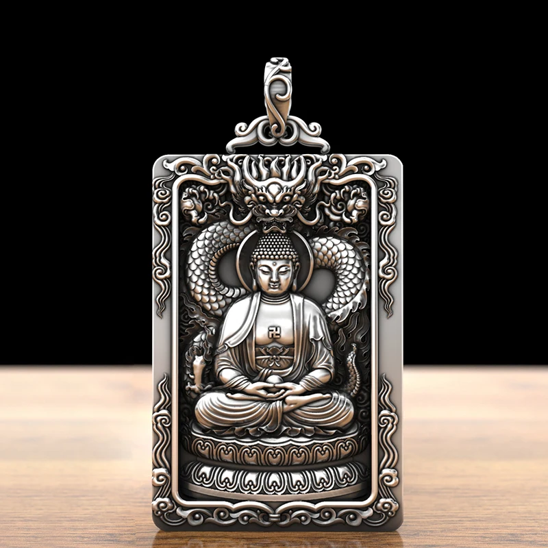 

Ретро подвеска в национальном стиле Гуаньинь из тысяч рук Будда мужской большой день татагагата знаки Хранитель Бог ожерелье женский бренд