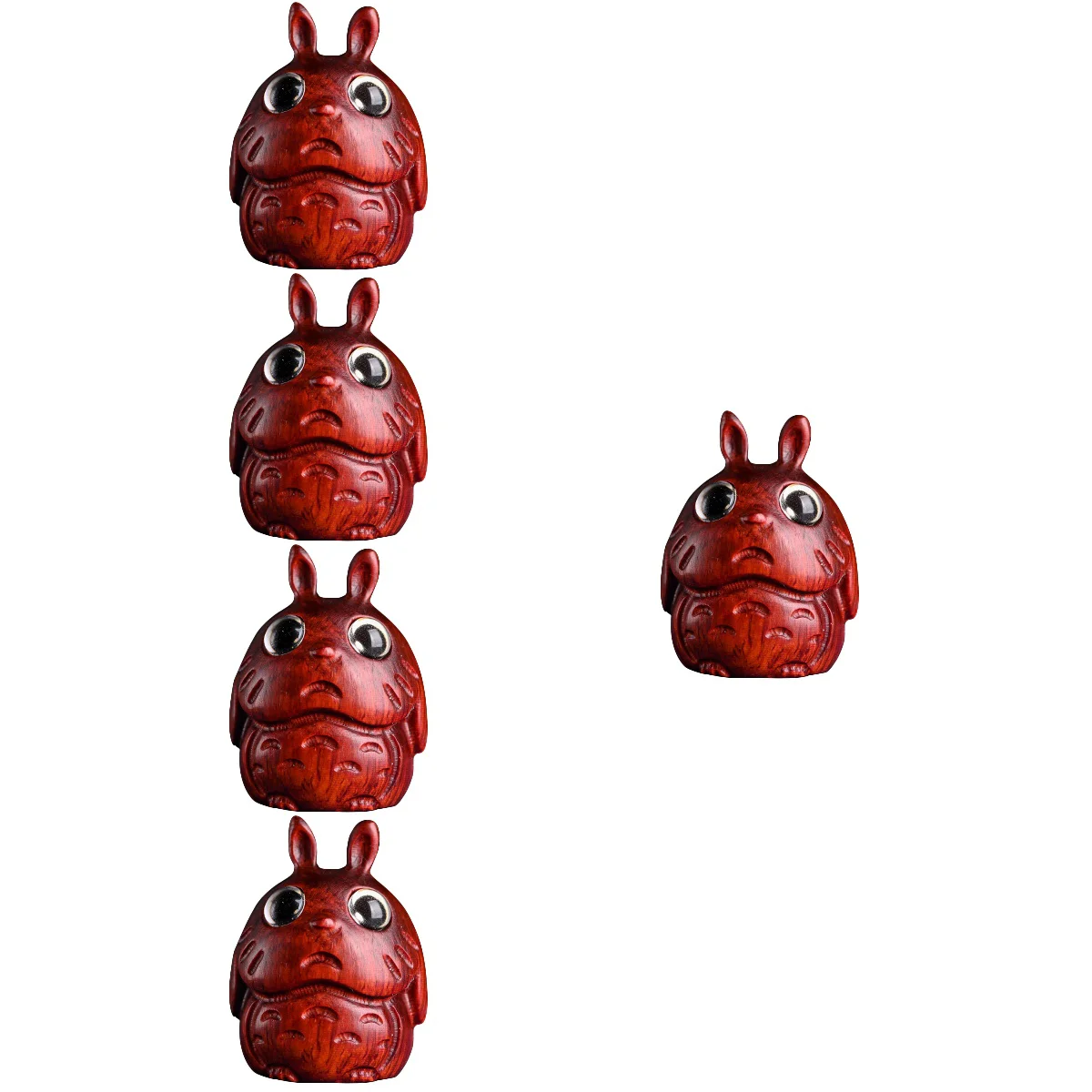 

5pcs Rabbit Hanging Decor Rabbit Statue Adornment Wood Rabbit Hanging Decor