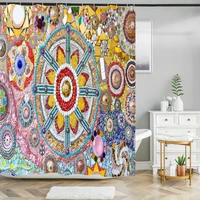bohemian style shower curtain colorful mosaic 3d printing shower curtain polyester waterproof home decor curtains 180x180cm