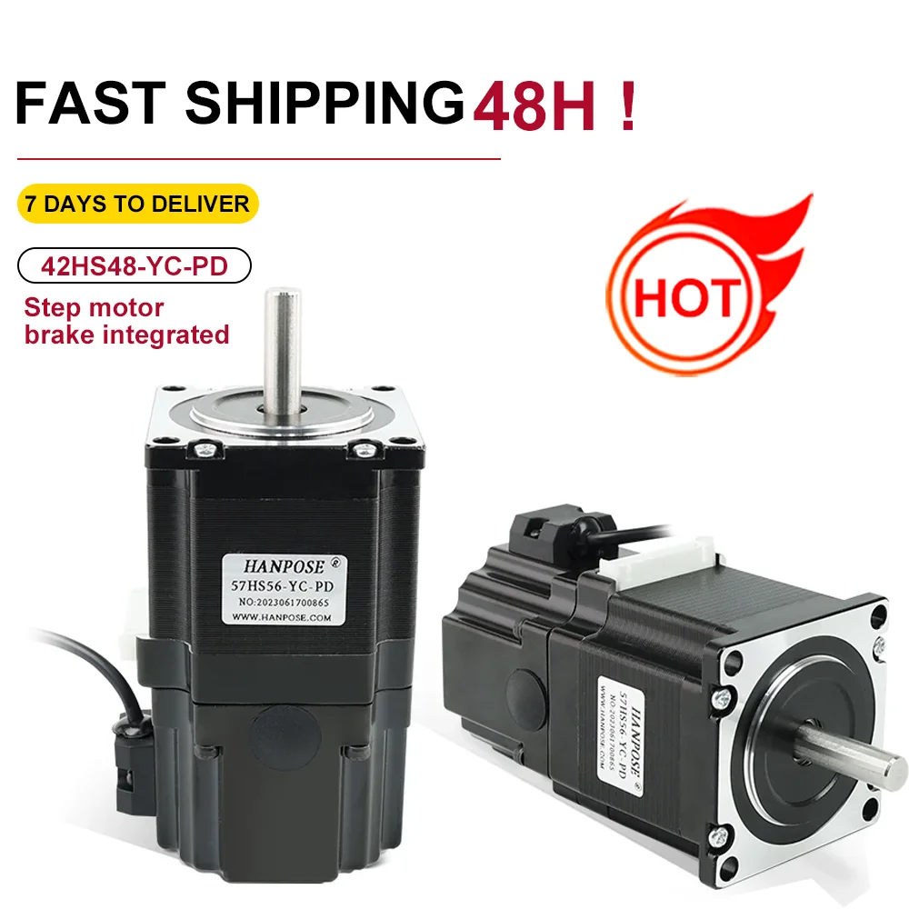 NEMA23 Шаговый двигатель тормоз 2 фазы 4 вывода для фрезерного станка с ЧПУ 126 Н.см 56
