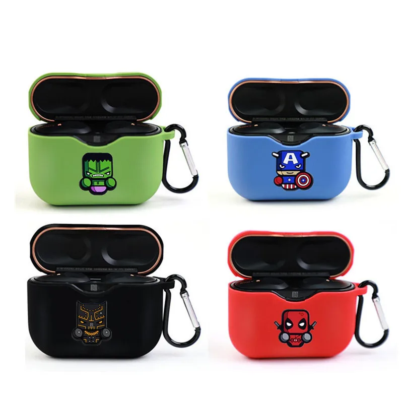 Мультяшные наушники Disney, яркий силиконовый защитный чехол для Sony, беспроводные Bluetooth наушники, портативный чехол с крючком