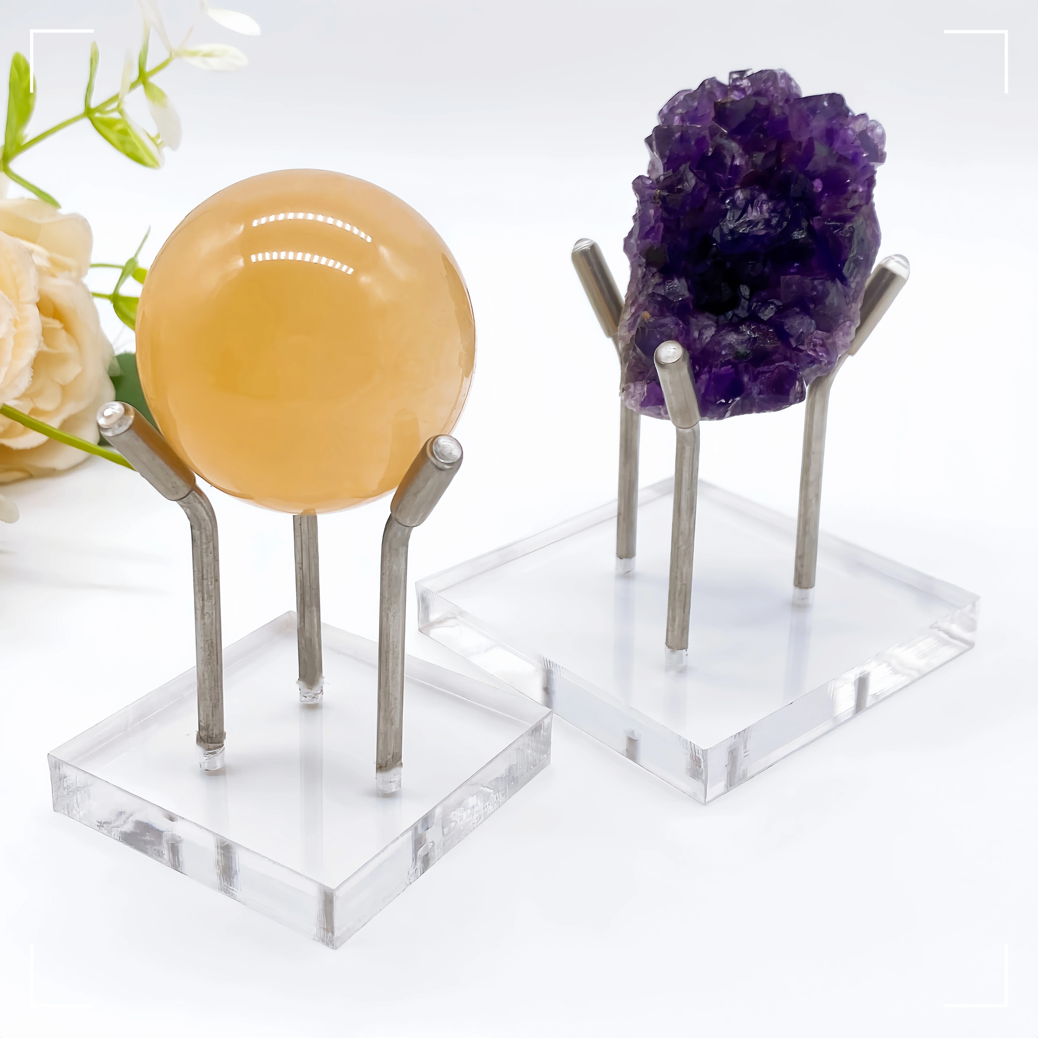 Акриловая металлическая подставка для рук поддержка минеральная основа