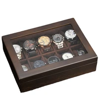 luxury brown watch box storage box wooden jewelry box mens watches bracelet watch box display cabinet gift ideas free shipping