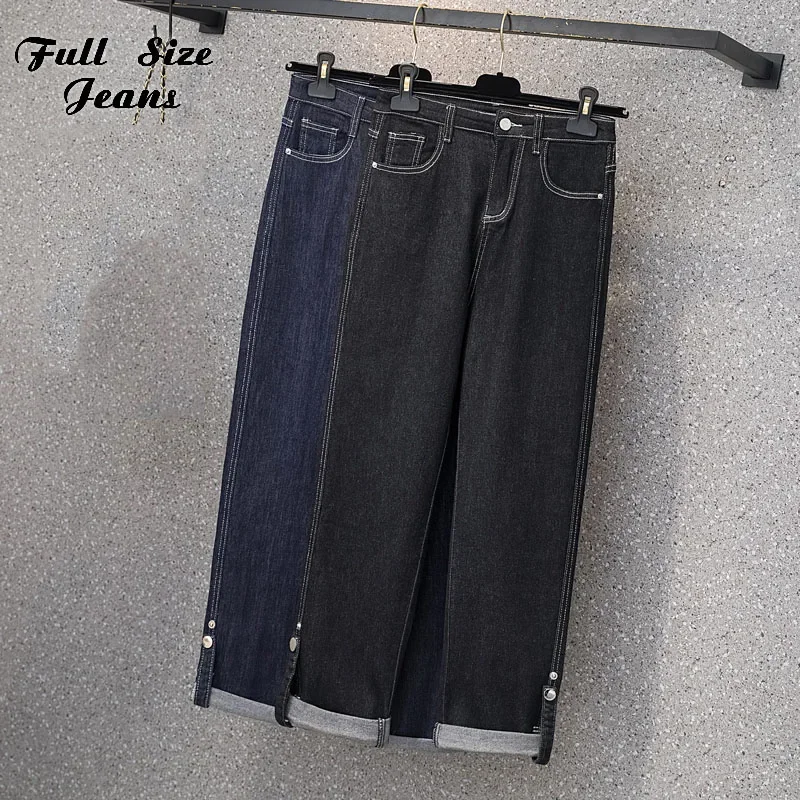 Широкие джинсы Y2K с пуговицами и манжетами капри для мам винтажная уличная одежда