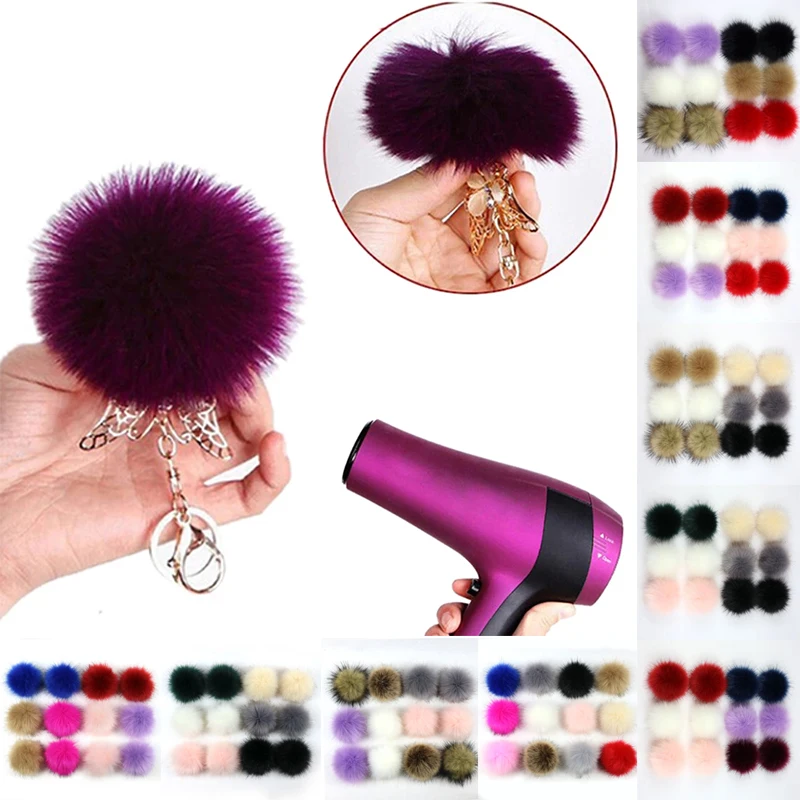 

12PCs False Hairball Hat Ball Pompom Fake Fox Fur Ball DIY Handmade Clothing Hat Accessories 8cm Hat Ball Pompom Hand Sewing