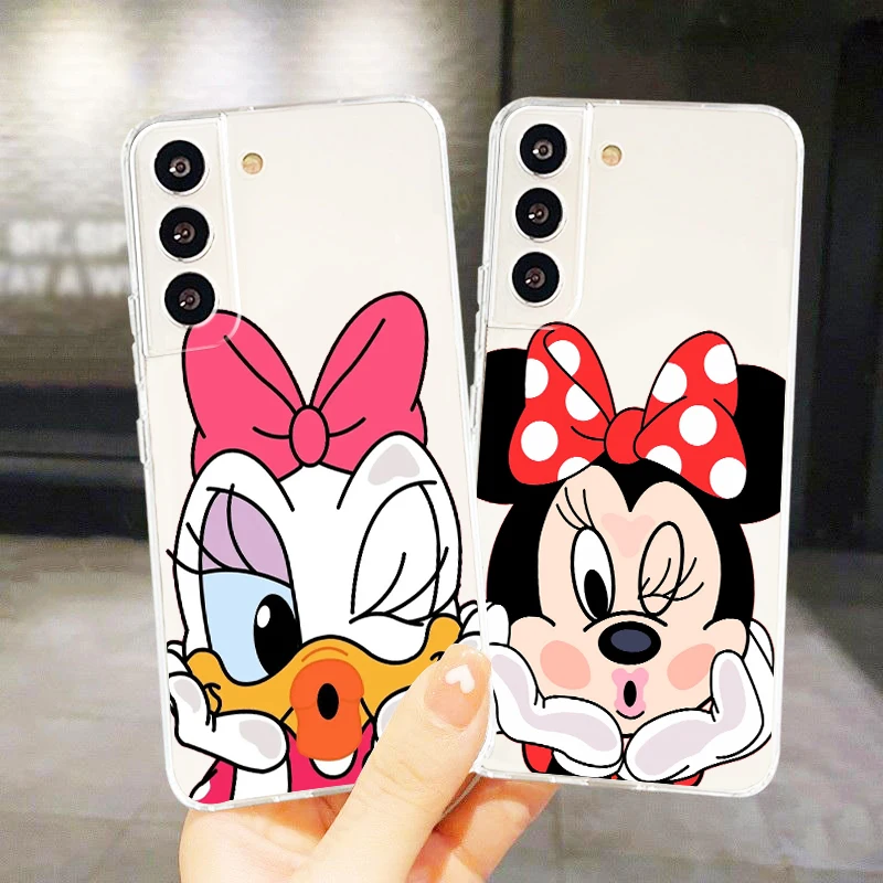 

Transparent Cover Cute Mickey Donald Duck Phone Case For Samsung S22 S21 S20 FE Ultra Pro Lite S10 S10E S9 S8 S7 Plus 5G