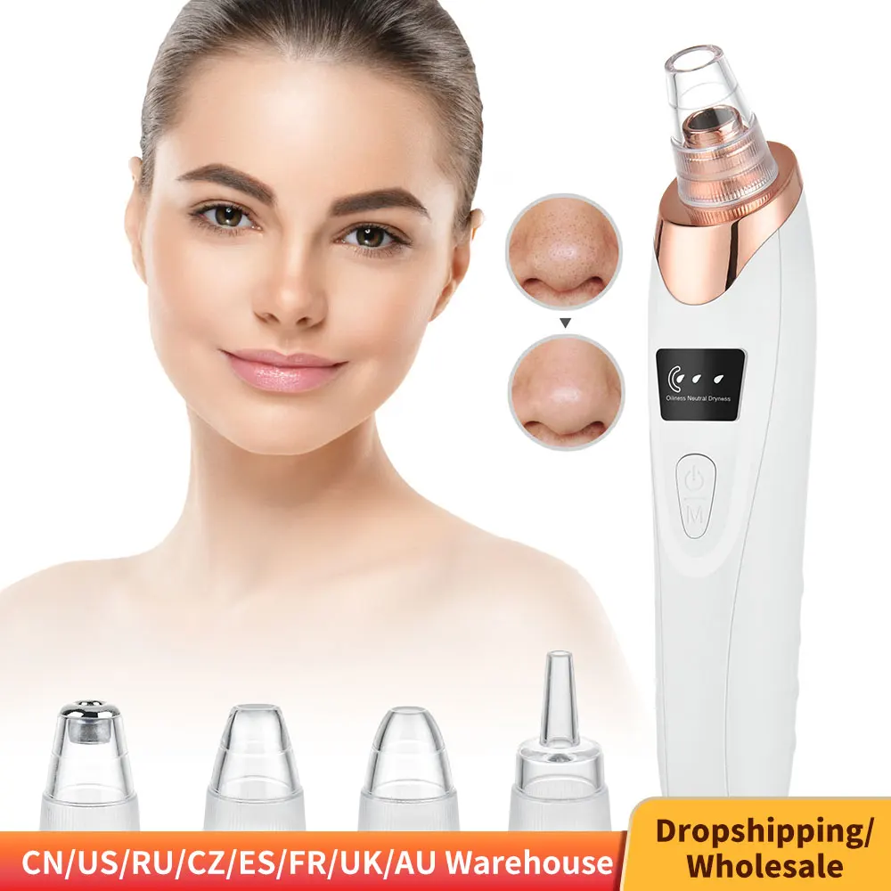 

Electric Vacuum Suction Blackhead Remover Pore Comedone Cleaner Spot Acne Pimple Extractor Facial Cleansing Skin Care USB Charge