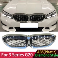 g20 diamond grille chrome color front bumper racing grill for bmw new 3 series g21 2019 318i 320i