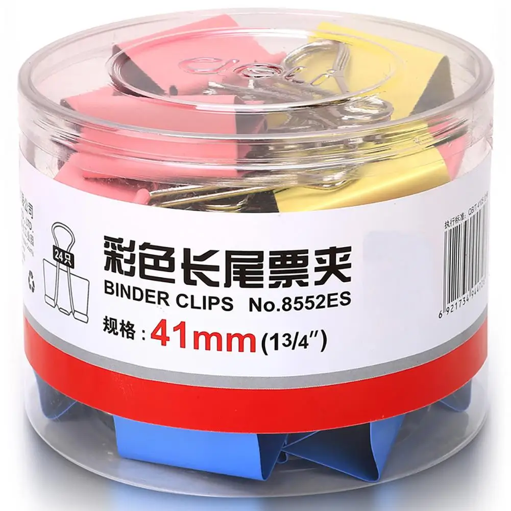 

24pcs/120pcs Binder Clips Multi-function Colorful Paper Clamps Clip Metal Bill Clip For Office School Home Desk Supplies