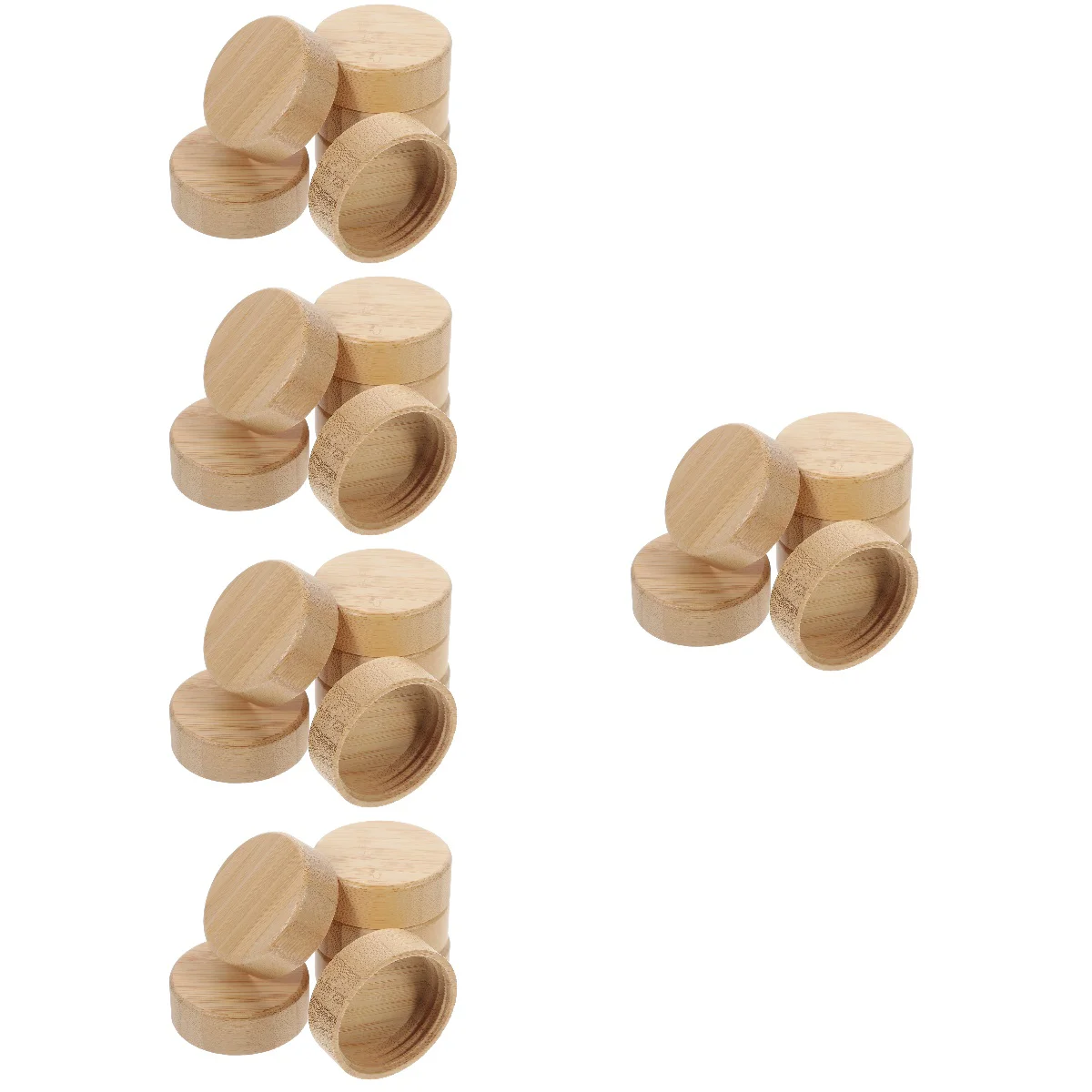 

30 Pcs Kitchen Seasoning Jar Reusable Replacement Lids Bottle Caps Bamboo Cover