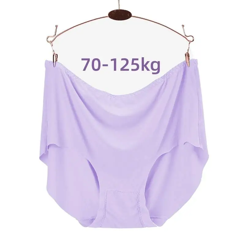 

2pcs summer Women Plus Size Panties ice silk High Waist Ultrathin Breathable Sexy Underwear 55-125kg Extra Large