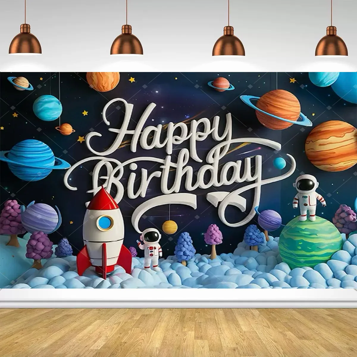 

Фон для фото "Ракета Космическая Планета", винил