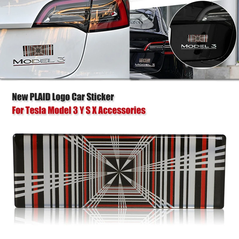 

Для Tesla Model 3 Y S X Автомобильная бирка с хвостом клетчатые наклейки с логотипом Автомобильная эмблема значок наклейки клетчатый логотип сетка автомобильные Внешние детали аксессуары