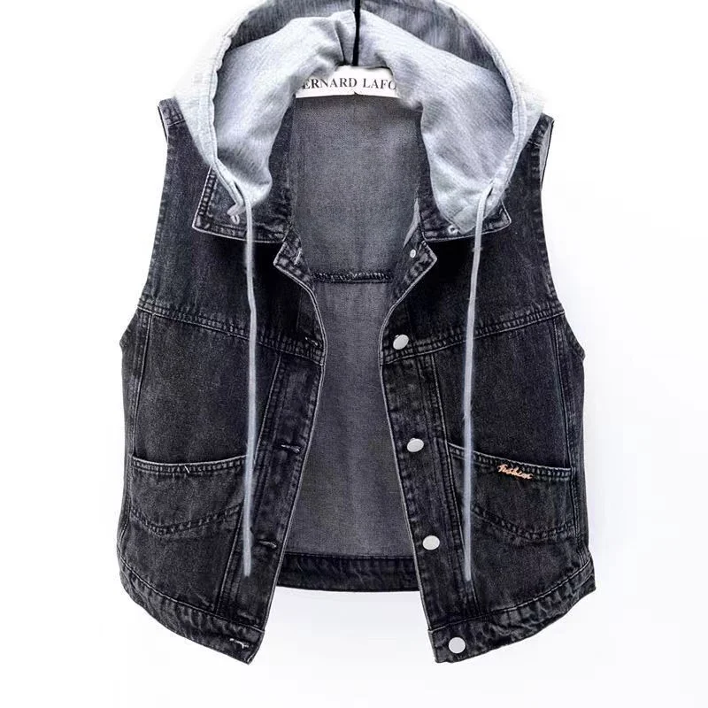 Зимний утепленный джинсовый жилет на флисовой подкладке из овечьей шерсти