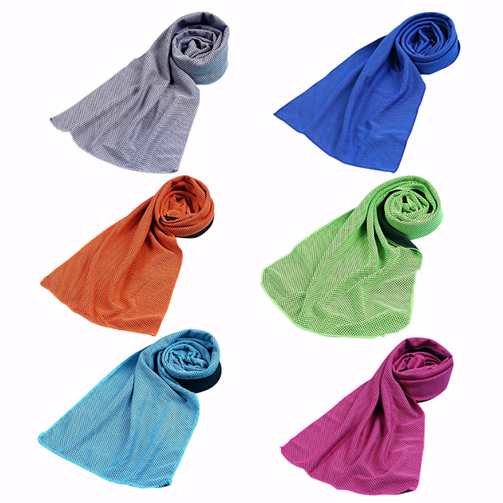 

6pcs Instant Cooling Towel Machine Washable Soft Cool Chilly Towel for Workout Gym Fitness Golf Yoga Camping Hiking Travel