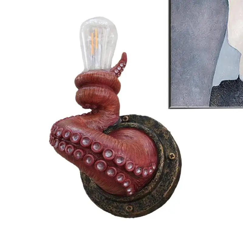 

Wall Mount Light Resin Octopus Claw Wall Art With Light Decorative Wall Decor Halloween Ornaments Sturdy For Patio Garden Aisle