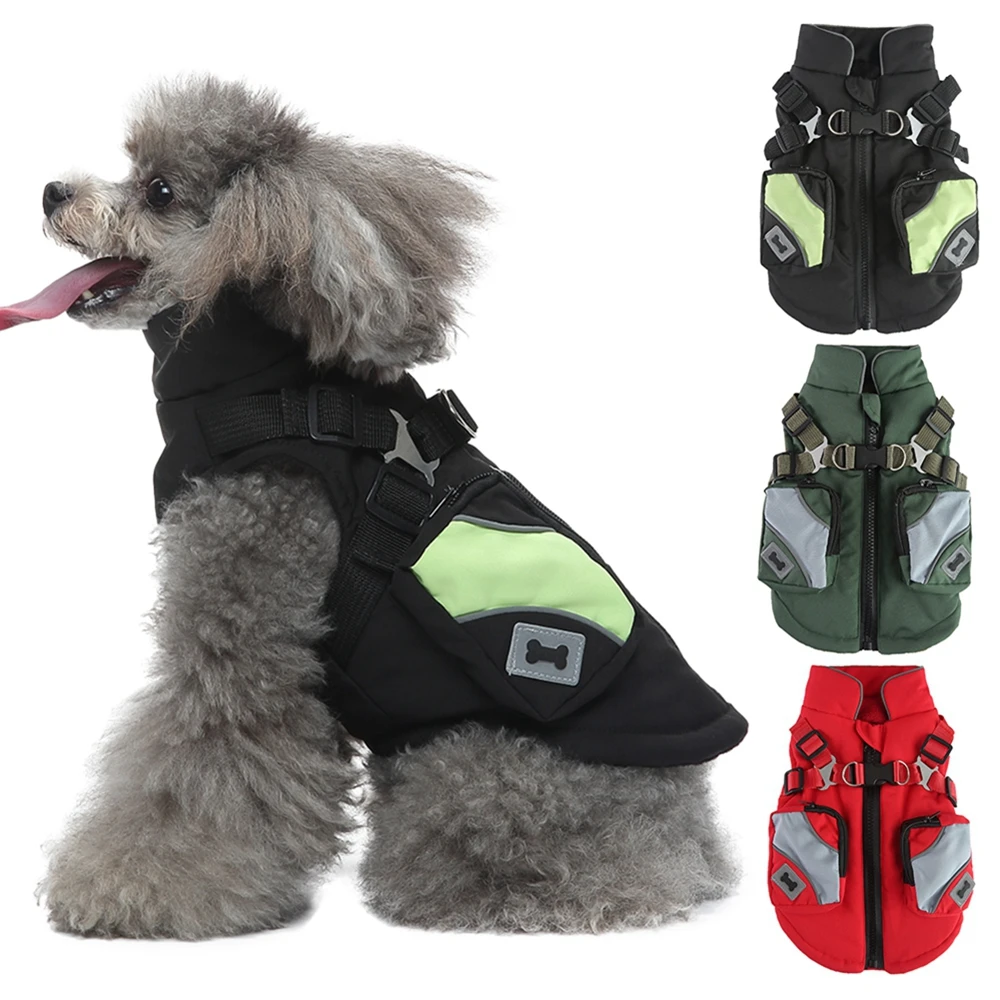 

Dog Vest For Winter Cozy Waterproof Windproof Winter Dog Jacket Extra Warm Cold Weather Dog Clothes With Leash Hole Thick Pet