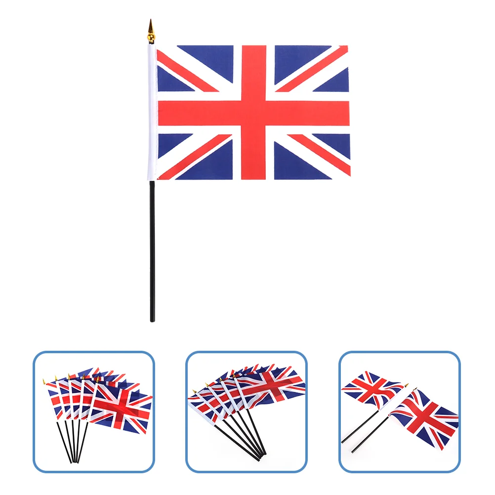

50Pcs Small UK Flags Sports Game Hand Waving UK Flags Cheering National Flags