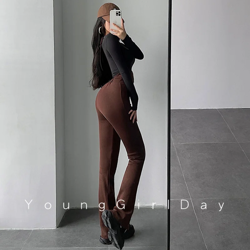 

Fashion Bandage Halter Sexy Neck High Waist Slim Skinny Overalls Casual Flare Pants Women's Fashion Trousers Korean Women G9J9