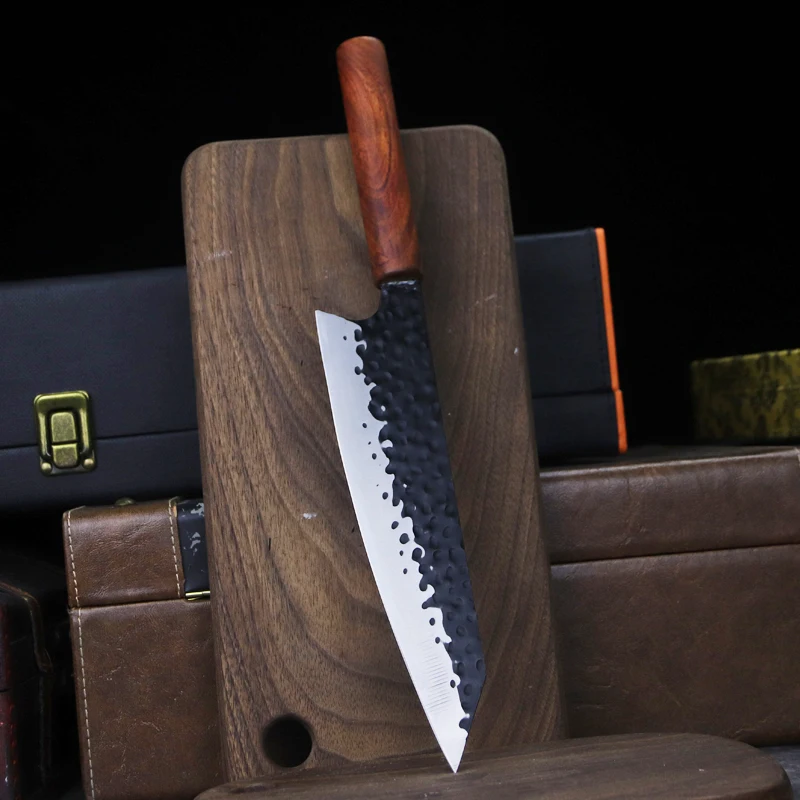 Маленький кухонный нож с зернистой структурой из нержавеющей стали для резки