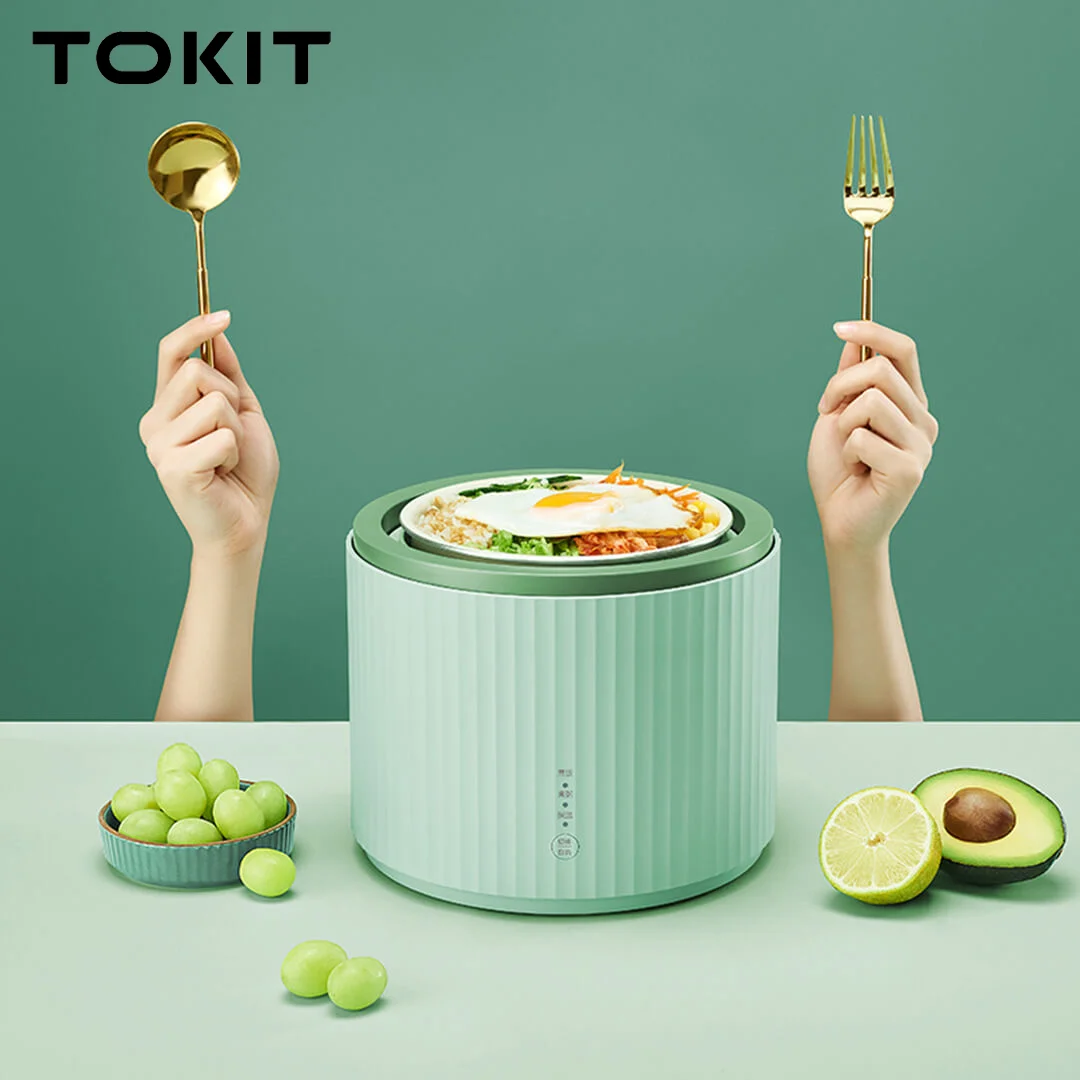 

TOKIT Rice Cooker Mini 350W 1.5L Multi-Function Home Coating Non-Stick Inner Pot for Cooking Rice Soup Porridge