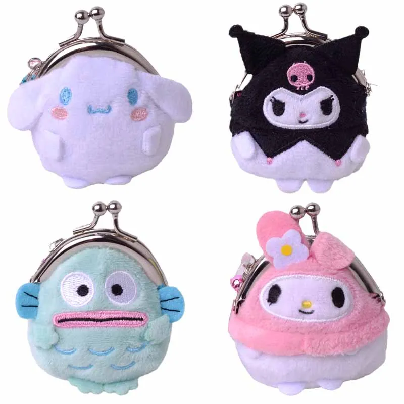 

Sanrioed милый кошелек для монет Kuromi My Melody Cinnamoroll Hangyodon Plushie Кошелек для монет мультяшный кошелек для девушек Подарок