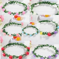 sweet girls women bridal rose flower crown headband wreath party wedding bridal garland hairband headwear