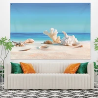 sand conch shell starfish coral printed large wall tapestry cheap hippie wall hanging bohemian wall tapestries wall art decor