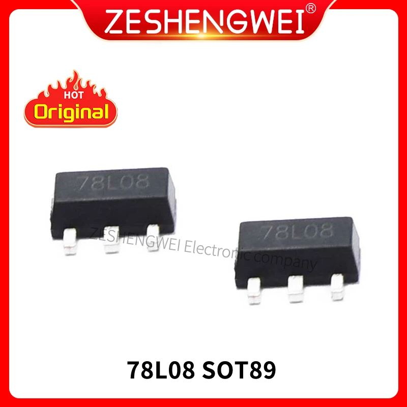 

50pcs New 78L08 SOT89 7808 8V Voltage regulator triode In Srock Original