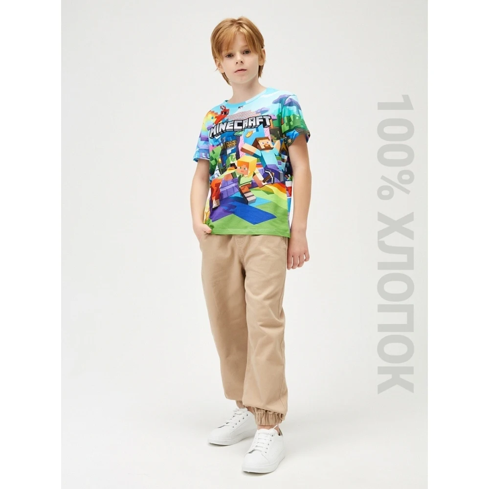 Футболка для мальчика Minecraft KT026c зеленый хлопок 100% |