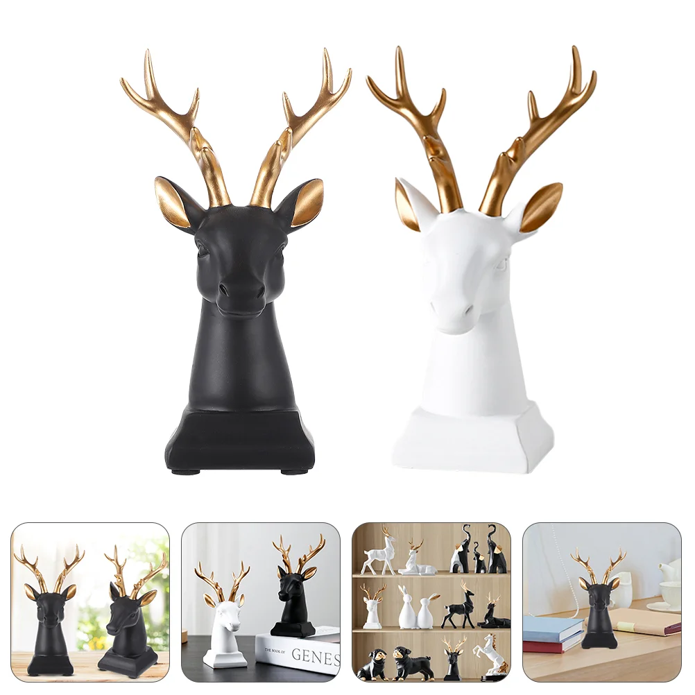 

2PCS Portable Practical Deer Resin Deer for Home Ornament Decor Party