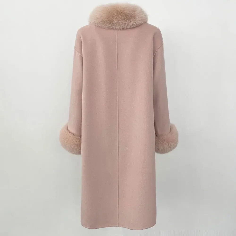 Женское пальто с вышивкой OFTBUY длинное теплое из смешанной шерсти большим