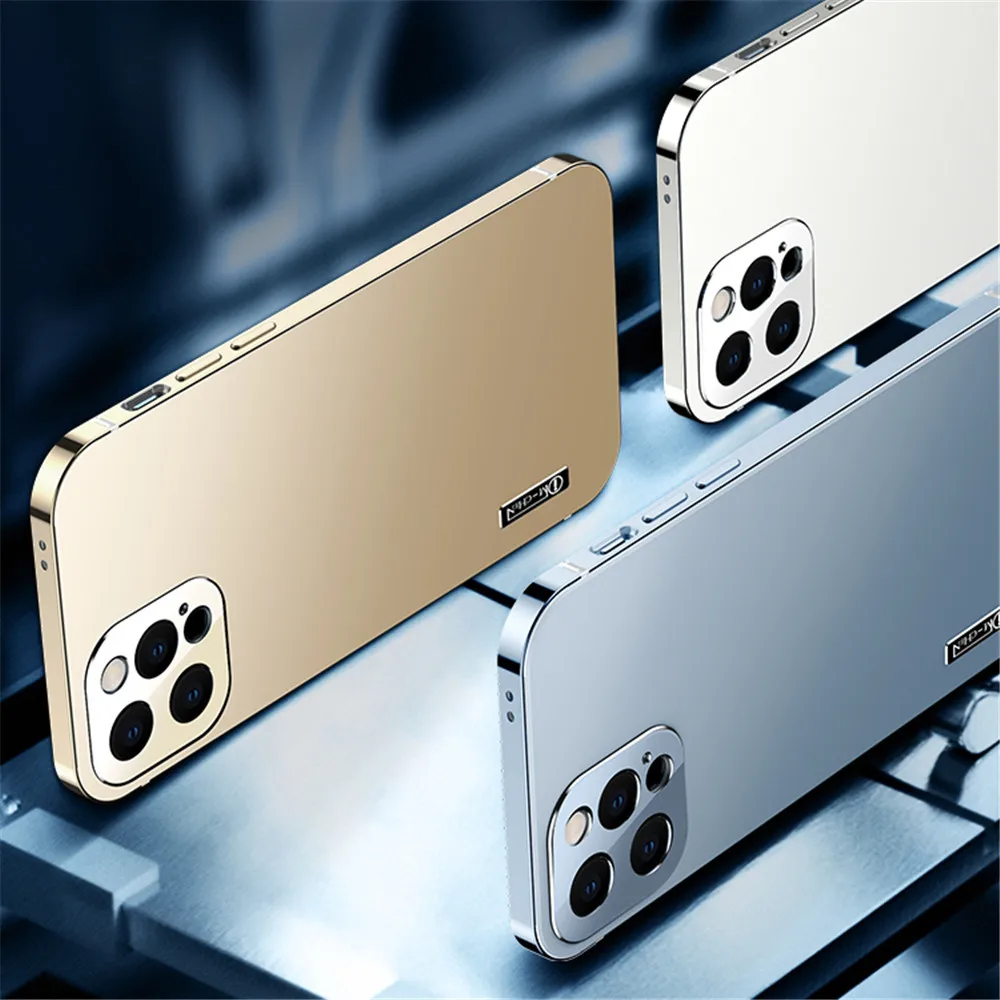 

Luxury Stainless Frame Phone Case For iPhone 12 13 14 Pro Max Case Shockproof Metal Armor Hard PC Cover For iPhone 14 Plus Case