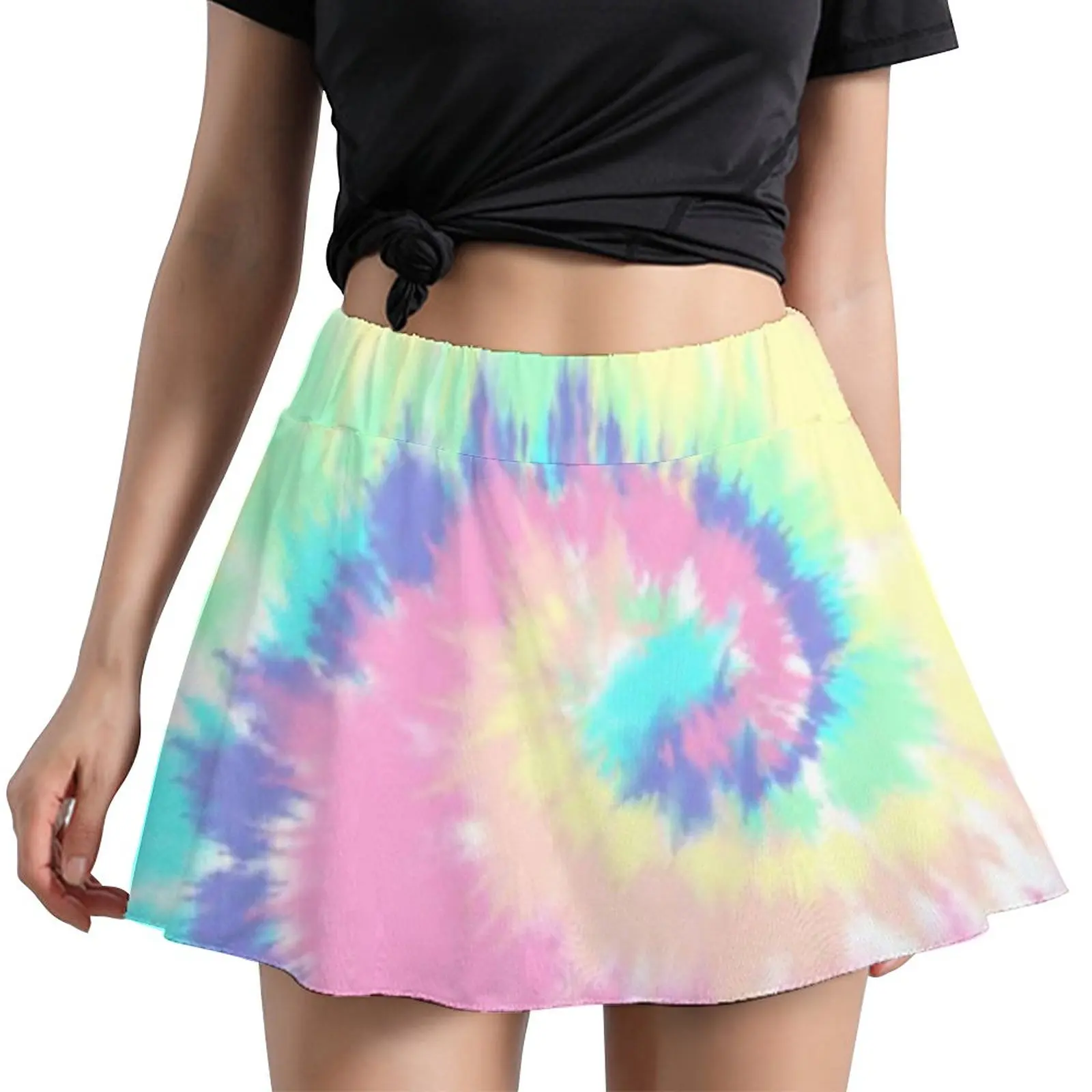 

Colorful Rainbow Print Skirt Modern Tie Dye Street Fashion Casual A-line Skirts Cute Mini Skirt Ladies Graphic Big Size Clothing