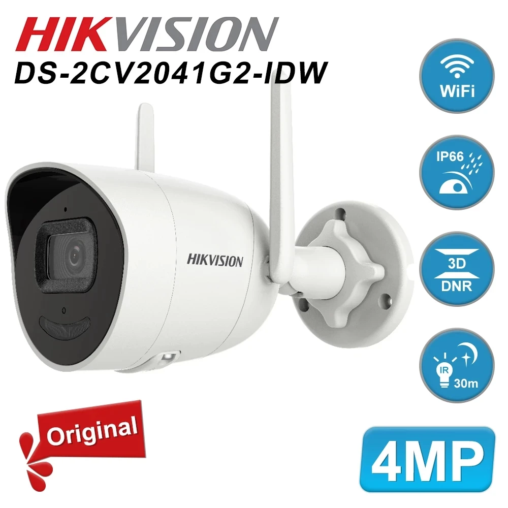 

HIkvision DS-2CV2041G2-IDW 4MP Wireless Wifi Outdoor IP Camera Fixed Bullet Network Camera Two-Way Audio Max 256GB 30m IR Range