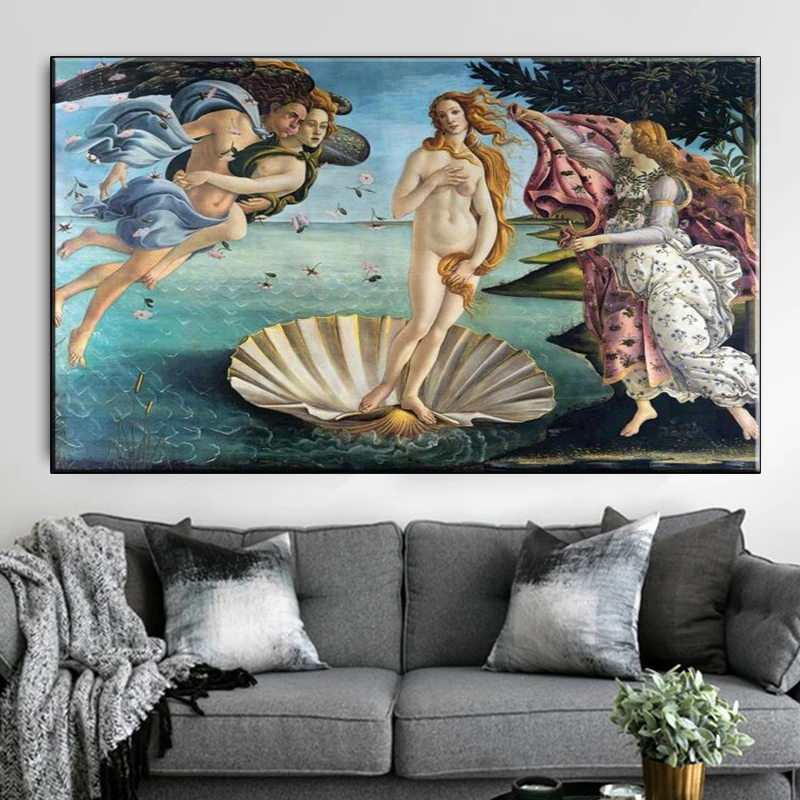 

Classical and Famous Venus Was Born In Renaissance Wall Art Canvas HD Posters Oil Paintings for Living Room Home Decor Pictures