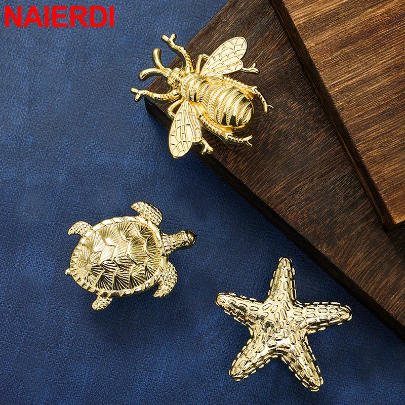 NAIERDI цинковый сплав ящик для шкафа ручки мебели медные цветные |