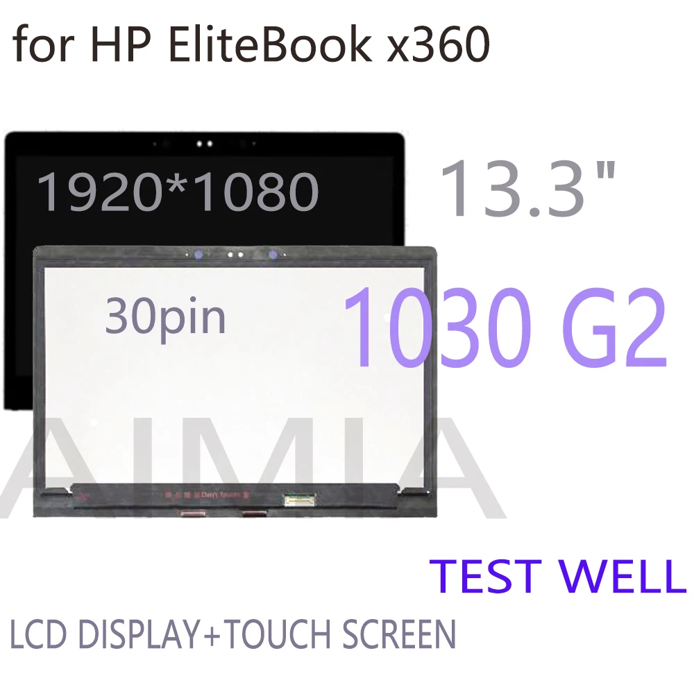 

Original 13.3" LED Screen for HP EliteBook x360 1030 G2 LCD Display Touchscreen FHD 1920*1080 30pin Digitizer Bezel Replacement