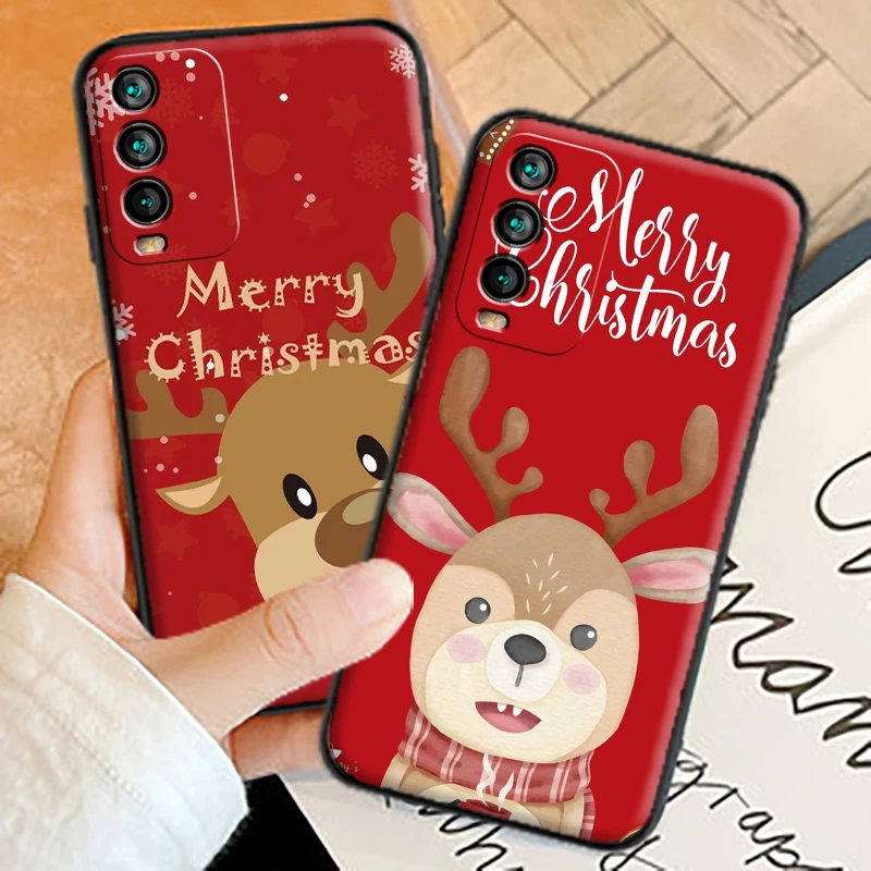 

Christmas Cute Deer Phone Cases For Xiaomi Redmi 9AT 9 9T 9A 9C Redmi Note 9 9 Pro 9S 9 Pro 5G Funda Back Cover Soft TPU