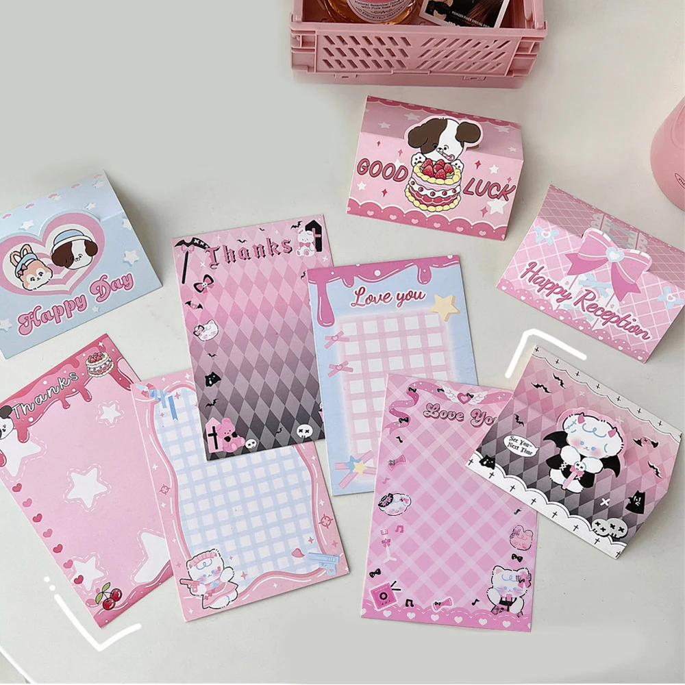 

10PCS Pink Cute Packaging Material Paper Card Head Pack Material Card Dreamy Art Supplies Beautiful Ins Style Card Decoration