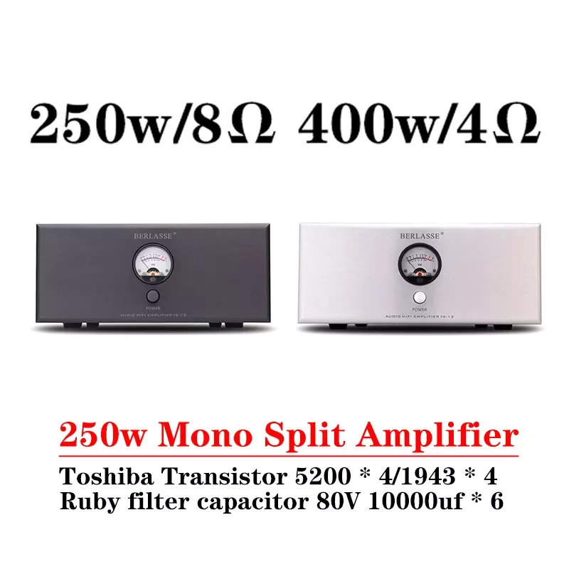 

NEW2023 250w Mono Split Power Amplifier High Power Toshiba Transistor Low Distortion Support RCA XLR Input Vu Meter HIFI Amplifi