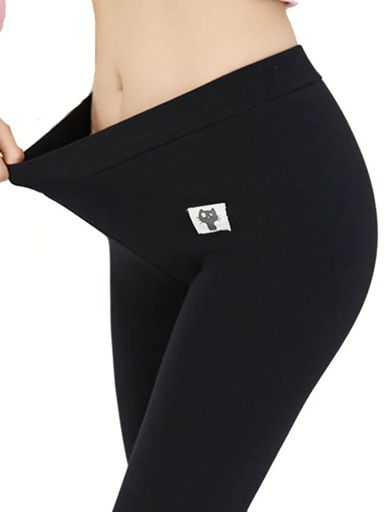 CUHAKCI Thick Velvet Pants Warm Leggings Hot New Fashion Women Winter Trousers High Elasticity Good Quality Casual Black Leggins | Женская