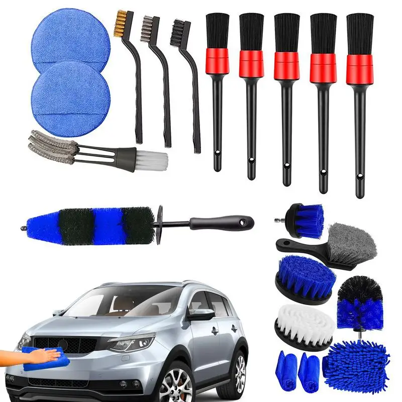 

Wheel Brushes For Cleaning Wheels 20 PCS Wheel Brush Car Detailing Kit Professional Car Wash Kit For Cleaning Dirty Tires