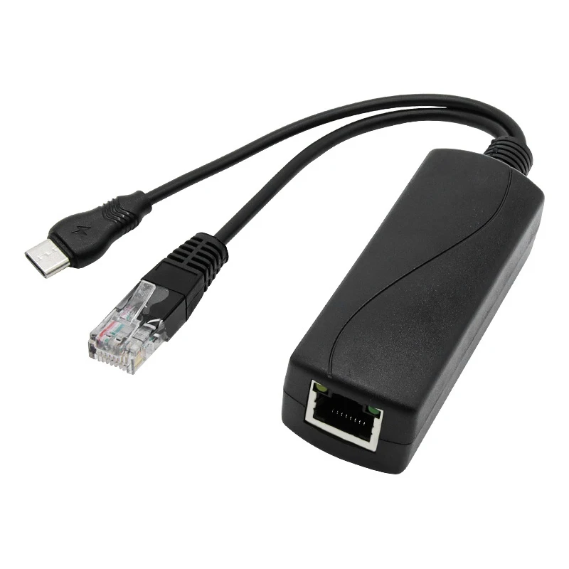POE сплиттер 48 В до 5 12 Вт Стандартный Micro USB tpye-C порт Разъемы адаптер Кабельный -